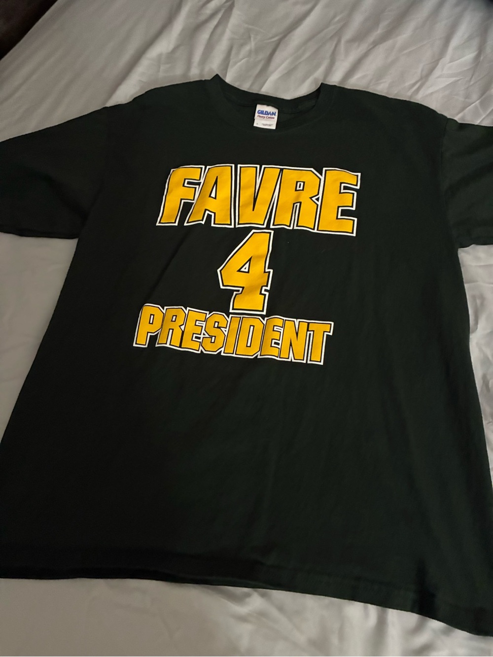 “Favre For President” Green Bay Packers Brett Favre Vintage T-Shirt Size Large